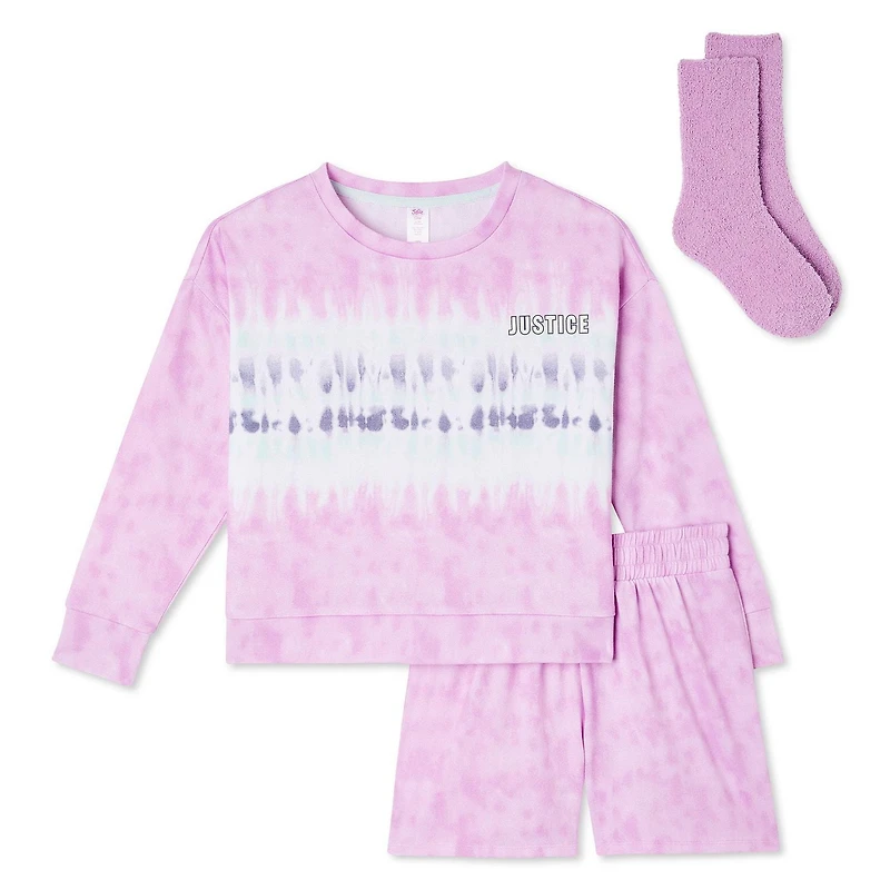 Justice Girls' Boxer Set with Socks 3-Piece
