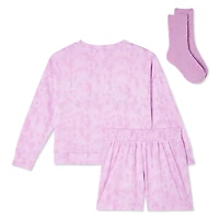 Justice Girls' Boxer Set with Socks 3-Piece