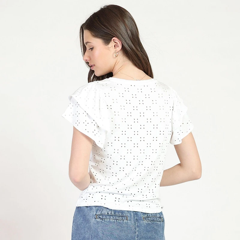 Bloom Girl Haut entièrement brodé Tailles TP à TG