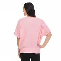 Haut en crêpe avec manches chauve-souris et collier Penmans pour femmes