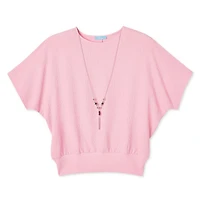 Haut en crêpe avec manches chauve-souris et collier Penmans pour femmes
