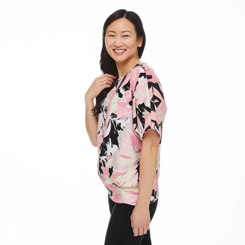 Haut en crêpe avec manches chauve-souris et collier Penmans pour femmes