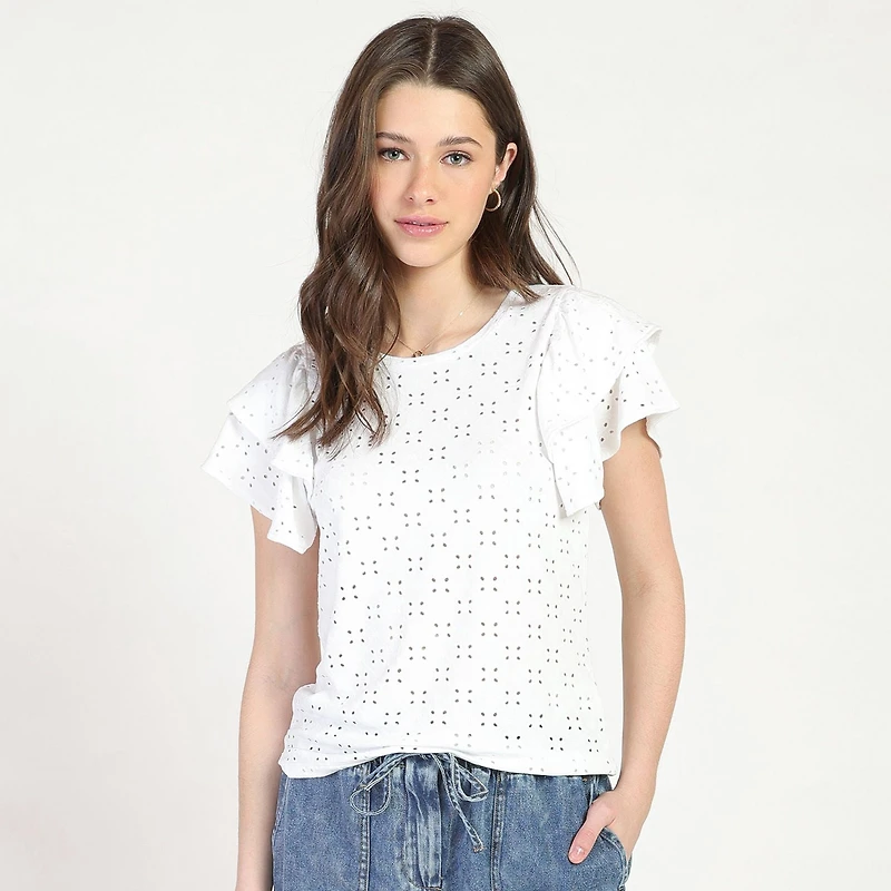 Bloom Girl Haut entièrement brodé Tailles TP à TG