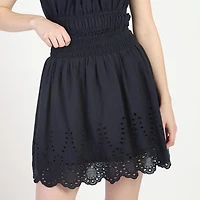 Bloom Girl Smocked Eyelit Skirt Sizes XS-XL