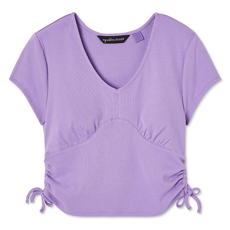 My Sister's Closet Girls' Side Ruched V-Neck Top