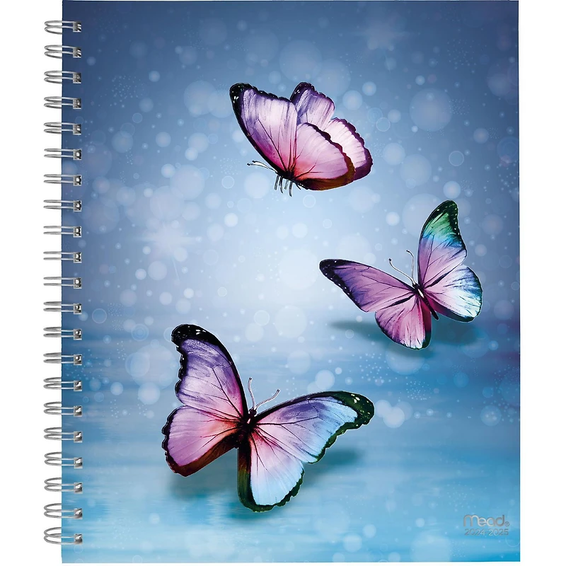 Mead 15M Butterfly Blue Large Hard Cover Planner