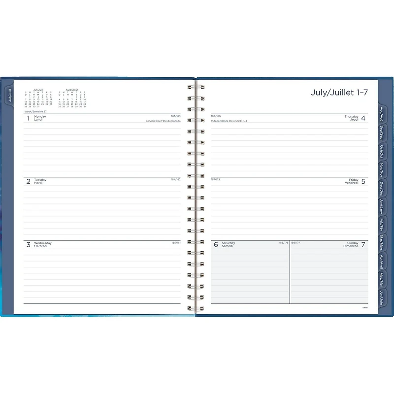 Mead 15M Butterfly Blue Large Hard Cover Planner