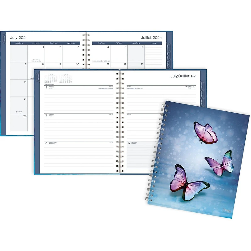 Mead 15M Butterfly Blue Large Hard Cover Planner