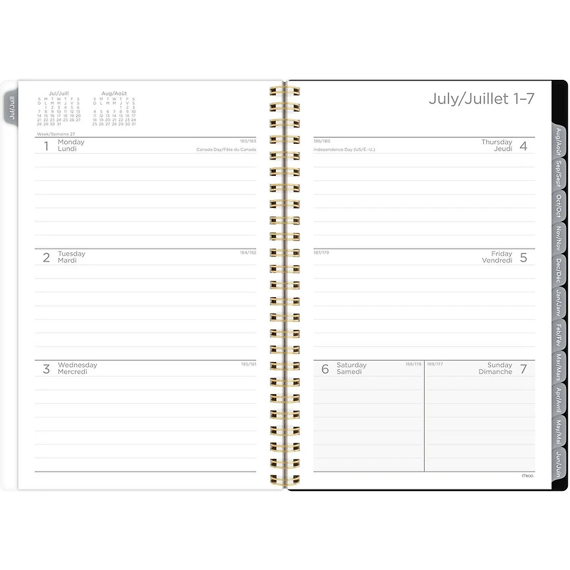 Mead 15M Pepper Black Floral Small Planner