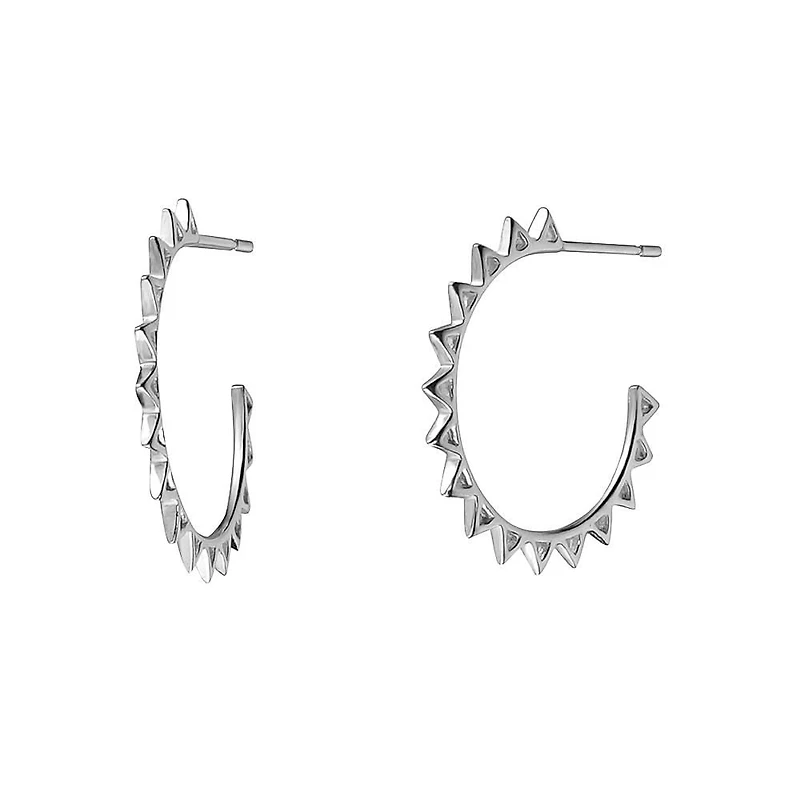 Boucles d'oreilles anneaux style rocker en argent sterling Charisma