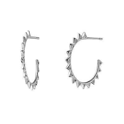 Boucles d'oreilles anneaux style rocker en argent sterling Charisma