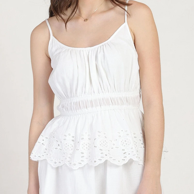 Bloom Girl Smocked Eyelit Top Sizes XS-XL