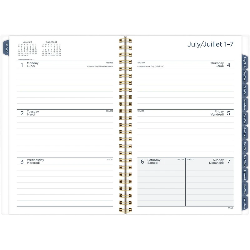 Mead 15M Petit Brume Bleu Agenda