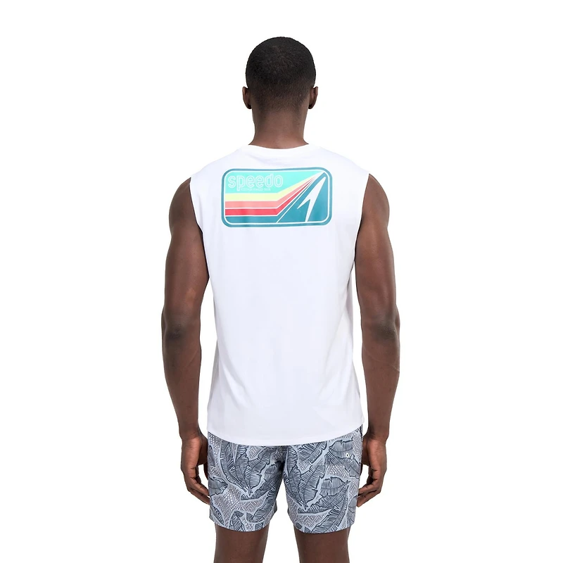 Speedo Men's Back Graphic Muscle Swim Tee