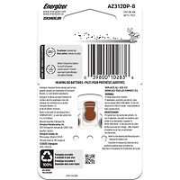 Energizer Ez Turn & Lock Size 312, 8-Pack, Brown, Size 312 batteries