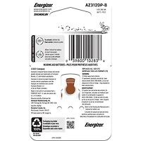 Energizer Ez Turn & Lock Size 312, 8-Pack, Brown, Size 312 batteries