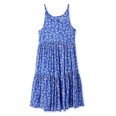 Robe chiffonnée à encolure bain-de-soleil George pour filles