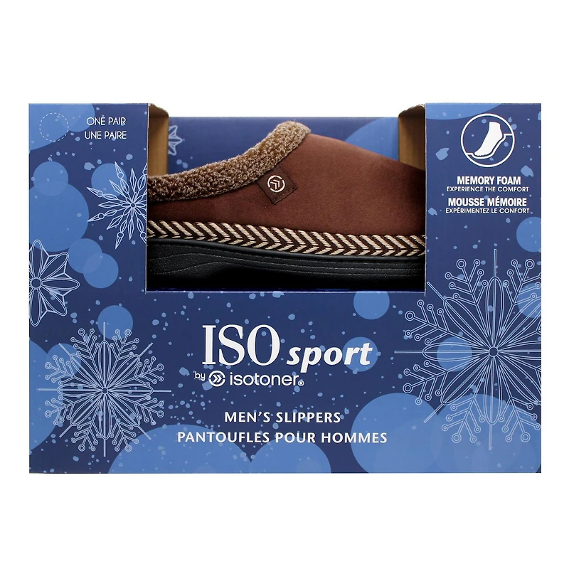 ISOsport by isotoner Men's Max Boxed Microsuede Slipper