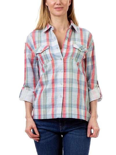 Chemise boutonnée à manches retroussées Love Ellen