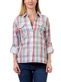 Chemise boutonnée à manches retroussées Love Ellen