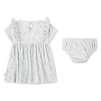 Ensemble 2 pièces Robe en Jacquard Froncé pour Bébé Fille Huggies Happy Hugs