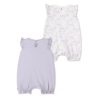 Huggies Happy Hugs Infant Girl Romper 2-Pack