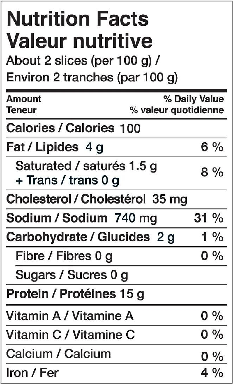 Lou's Kitched Sliced Peameal Bacon, 454 g