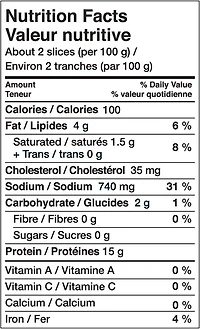 Lou's Kitched Sliced Peameal Bacon, 454 g