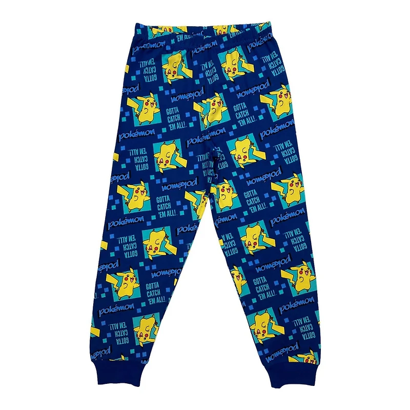 Pokemon Boy's pj set. This boy's 2 piece pj set has a long sleeve crew neck along with long pant with elastic waist band and