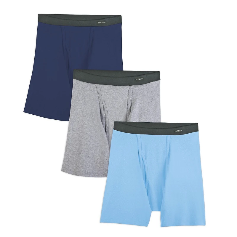Fruit of the Loom Men's Fabric Waistband 2XL Boxer Briefs, 3-Pack