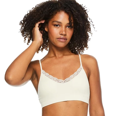 George Women's Seamless Bralette with Lace Trim, Sizes S-XXL