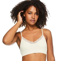 George Women's Seamless Bralette with Lace Trim, Sizes S-XXL