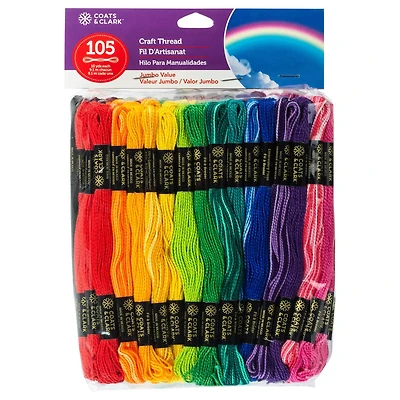 Coats & Clark™ J&P Coats Value Pack Multicolor Craft Thread, Mercerized Cotton, 8.75 Yards
