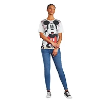 Disney Mickey Mouse Ladies Stunned Mickey Short Sleeve T-Shirt