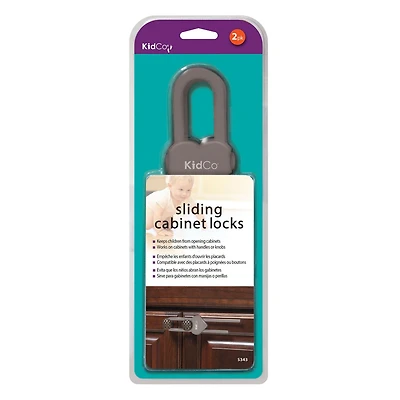 Verrou ajustable coulissant pour armoire et tirroirs (marron) x2