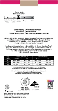 SECRET® FREEDOM PLUS™ Bas Culotte Indémaillable