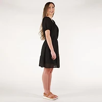 DV S/S scoop neck tiered baby doll dress