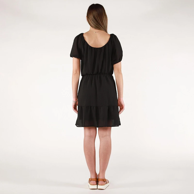 DV S/S scoop neck tiered baby doll dress