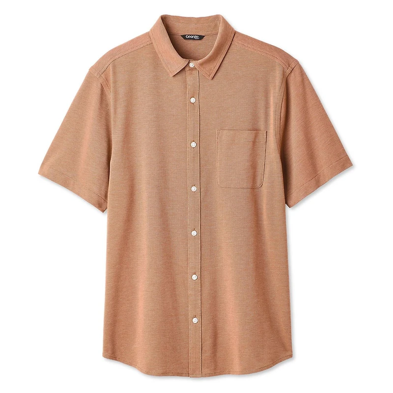 George Men's Knit Button-Up Shirt