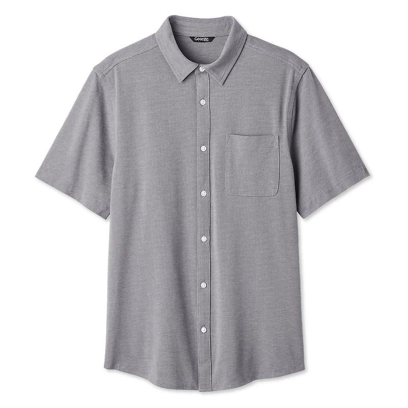 George Men's Knit Button-Up Shirt