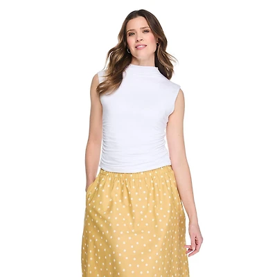 George Women's Funnel-Neck Side Ruched Top