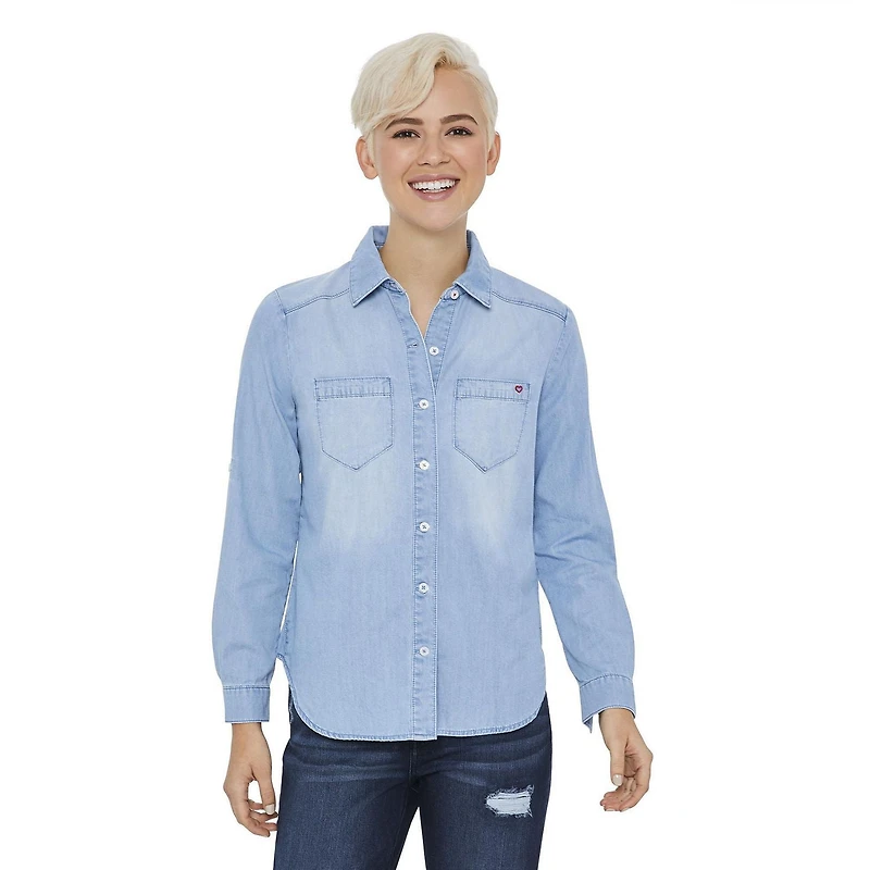 LOVE Ellen DeGeneres Button Down Denim Shirt
