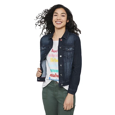 LOVE Ellen DeGeneres Love Script Denim Jacket