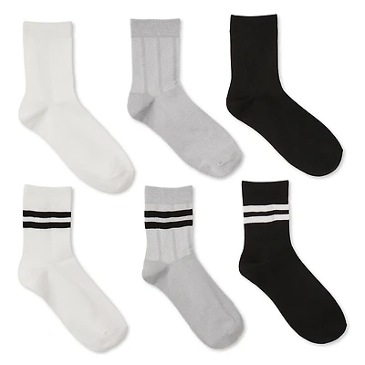 Athletic Works Women's Mid-Crew Socks 6-Pack