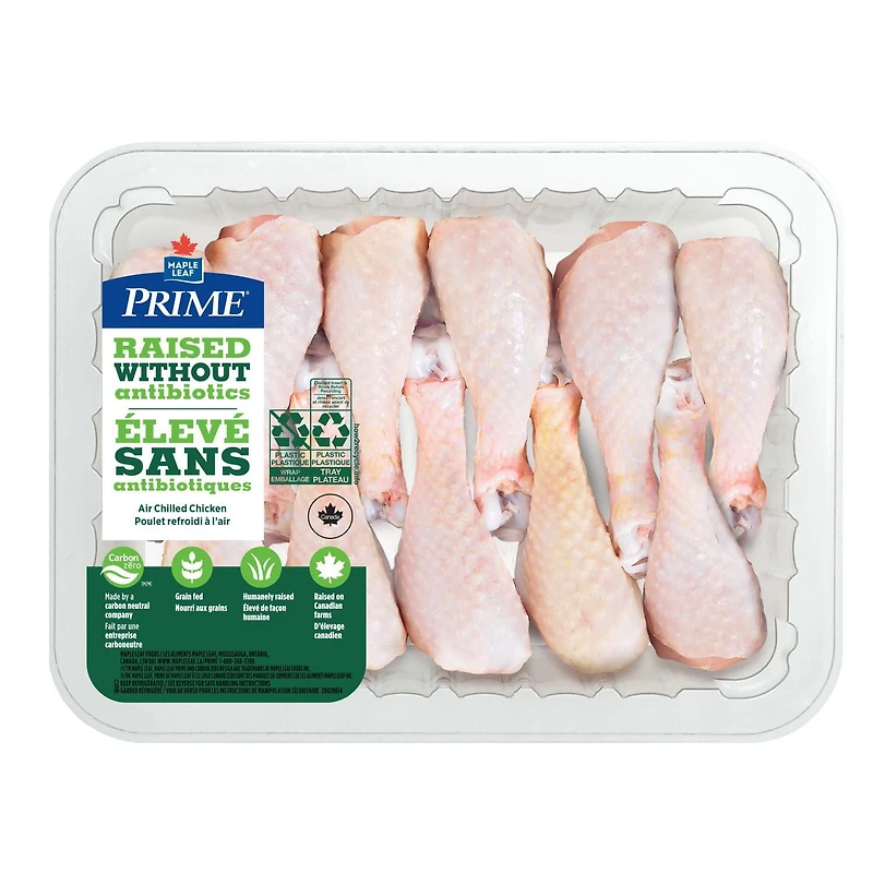 Pilons de poulet Élevé sans antibiotiques format économique Prime 8-10 Pilons