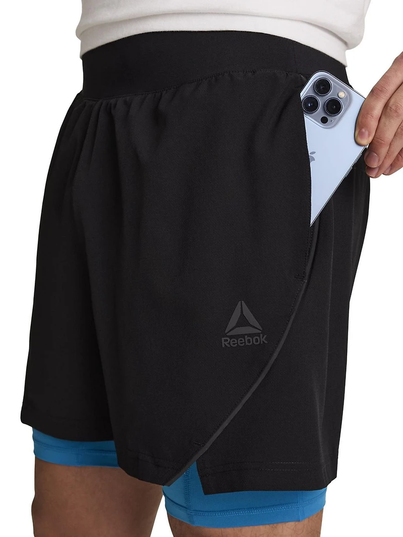 Reebok Short tissé 2 en 1 strength pour homme