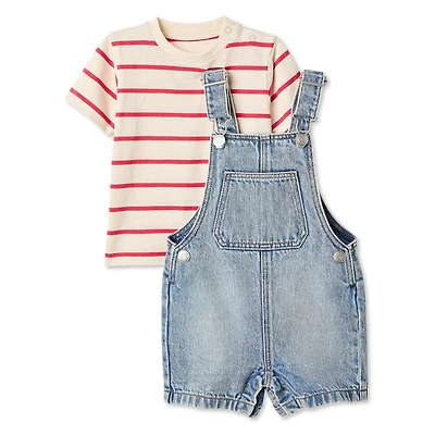 Ensemble 2 pièces avec salopette courte George pour bébés garçons