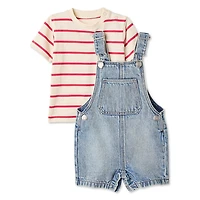 Ensemble 2 pièces avec salopette courte George pour bébés garçons