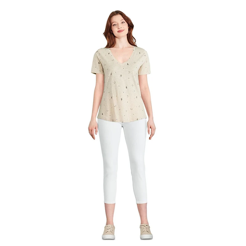 T-shirt avec encolure en V George pour femmes