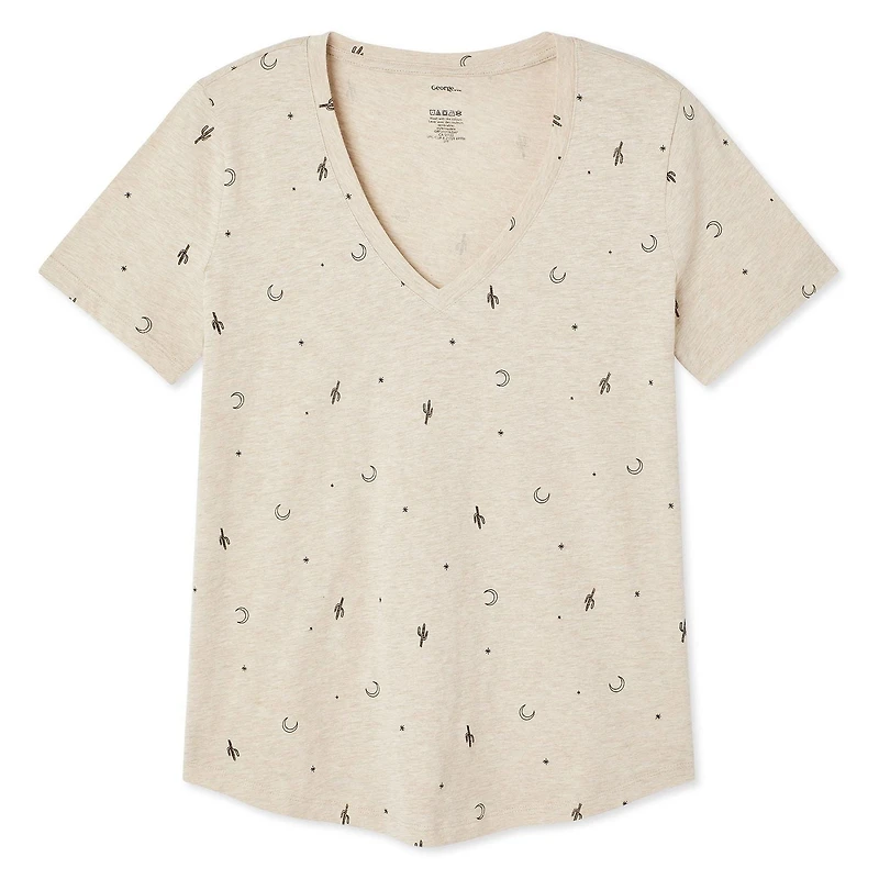 T-shirt avec encolure en V George pour femmes